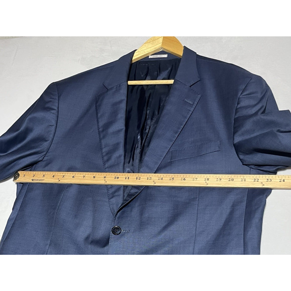 Peter Millar 46T Mens Blue Wool Suit Jacket Blazer Sport Coat Canada 2 Button - Picture 7 of 16
